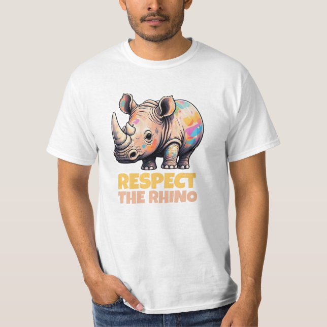 Celebrate Wildlife on Rhino Art T-Shirt (Vorderseite)