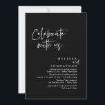 Celebrate with us, Modern Wedding Reception Einladung<br><div class="desc">Elegantly announce your happily ever after with our modern classy black white theme wedding elopement celebration invitation card, "Celebrate with us". Tailored for couples continuing their love story, this invitation strikes a perfect balance of sophistication and charm, setting the scene for an unforgettable event. Featuring a modern contemporary script design,...</div>