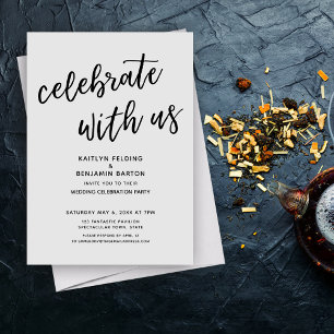 "Celebrate with us" Moderne Gray Wedding Party Einladung