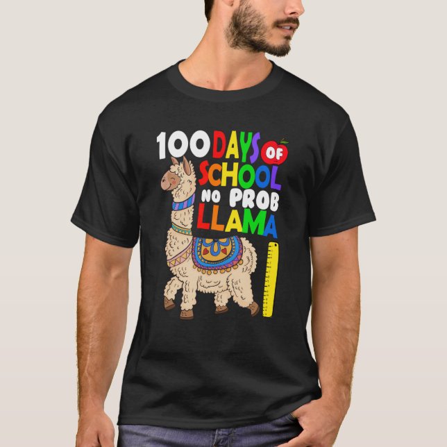 Celebrating 100 Days of School NoProb Llama Kids & T-Shirt (Vorderseite)