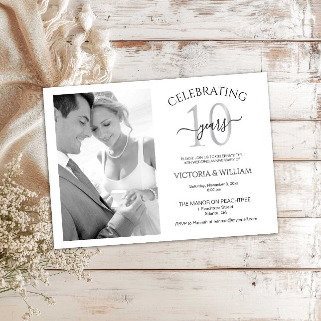 Celebrating 10 Years Photo Ruby Anniversary Party Einladung (Von Creator hochgeladen)