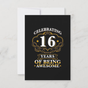 Celebrating 16 Years of Being Awesome RSVP Karte