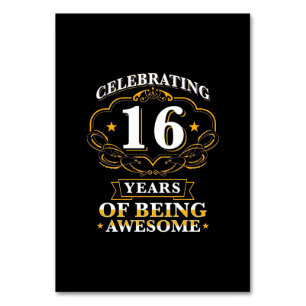 Celebrating 16 Years of Being Awesome Tischnummer