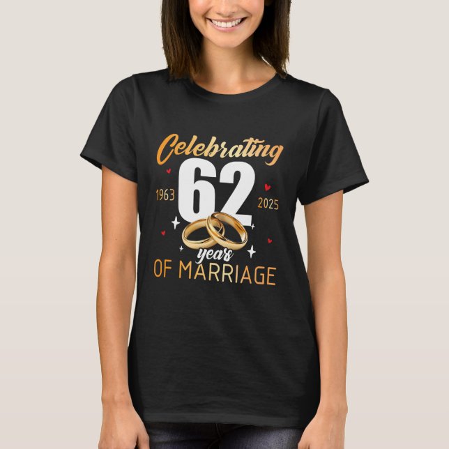 Celebrating 1963 62th 62 Years of Marriage Wedding T-Shirt (Vorderseite)