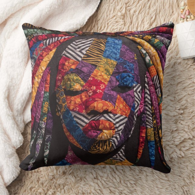 Celebrating Colorful Black Women Throw Pillow Kissen (Decke)