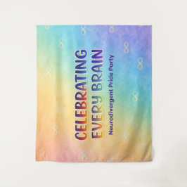 Celebrating Every Brain Neurodivergent Pride Wandteppich