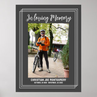 Celebrating the life Grey Photo Funeral Poster