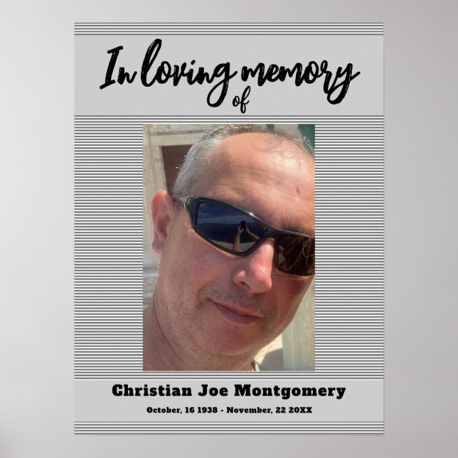 Celebrating the life  Photo Funeral  Foam Board Poster (Vorne)