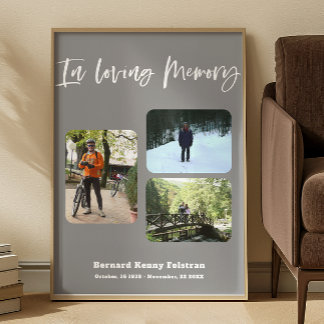 Celebrating the life Three Photos Funeral Poster