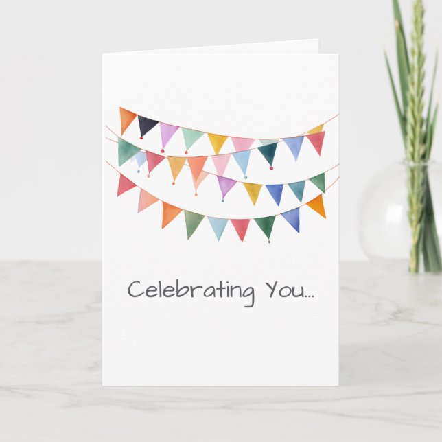 Celebrating You Happy Birthday Colorful Artisan Karte (Vorderseite)