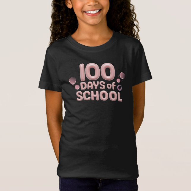 Celebration 100 Days of School Girls' Fine Jersey  T-Shirt (Vorderseite)