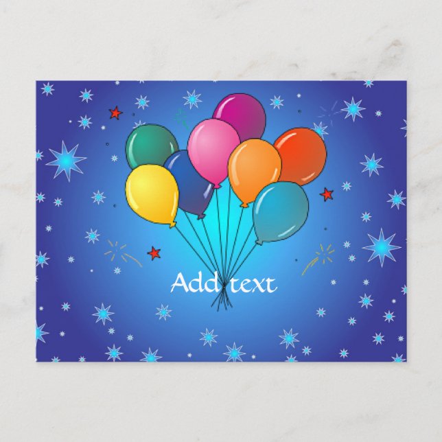 Celebration Balloons Template Postkarte (Vorderseite)
