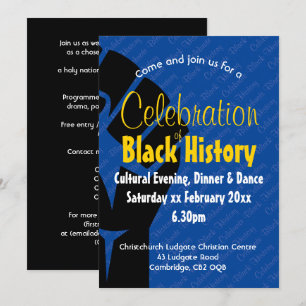 CELEBRATION BLACK GESCHICHTE Personalisiert BHM Bl Einladung