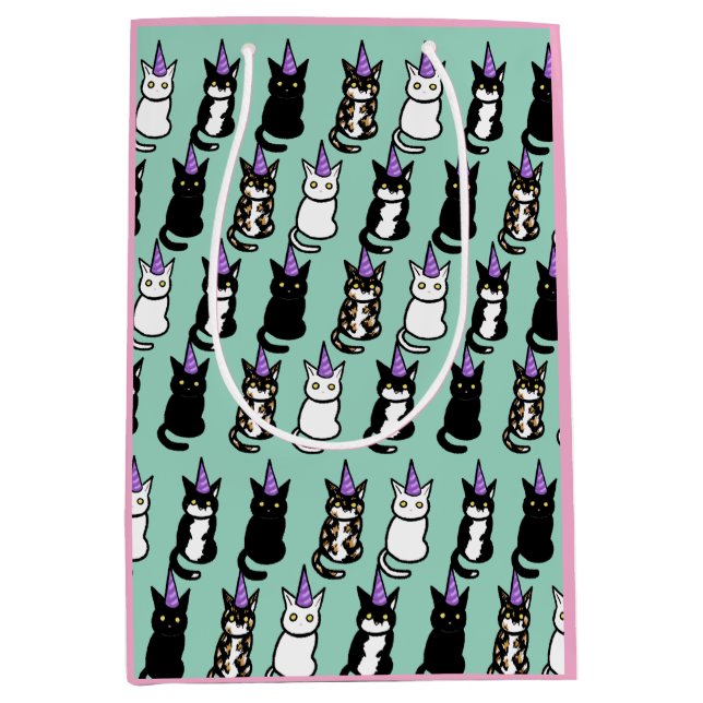 Celebration Cat Gift Bag Mittlere Geschenktüte (Vorderseite)
