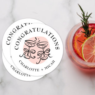 Celebration Cheers Doodle Runder Pappuntersetzer