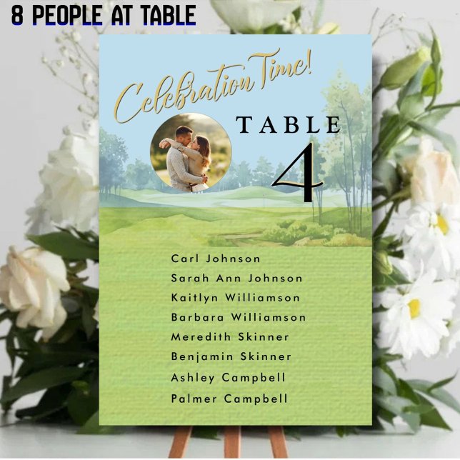 Celebration Golf Wedding Seating 8 Guest Names Tischnummer (Von Creator hochgeladen)