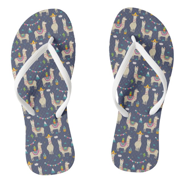 Celebration Lama Pattern Flip Flops (Fußbett)