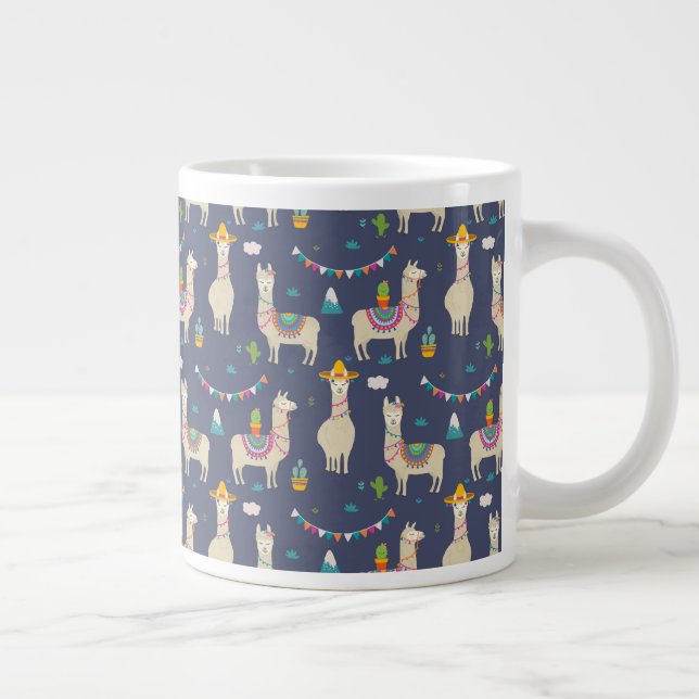 Celebration Lama Pattern Jumbo-Tasse (Rechts)