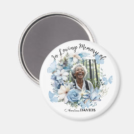 Celebration Of Life 1 Photo Garland Blue Floral Magnet