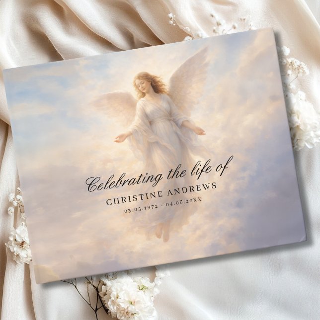 Celebration of Life - Angel Funeral Memorial Gästebuch (Custom Celebration of Life - Angel Funeral Memorial Guest Book)