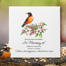 Celebration of Life Favor Robin Bird Seed Custom