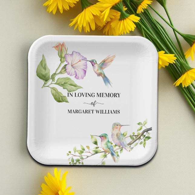 Celebration Of Life Hummingbirds Floral  Pappteller (Von Creator hochgeladen)