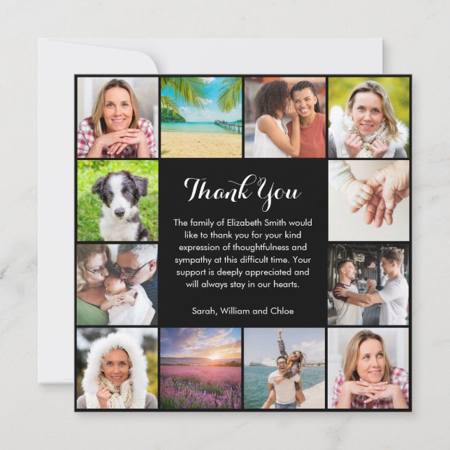 Celebration of Life Memorial 12 Photo Dankeskarte (Vorderseite)