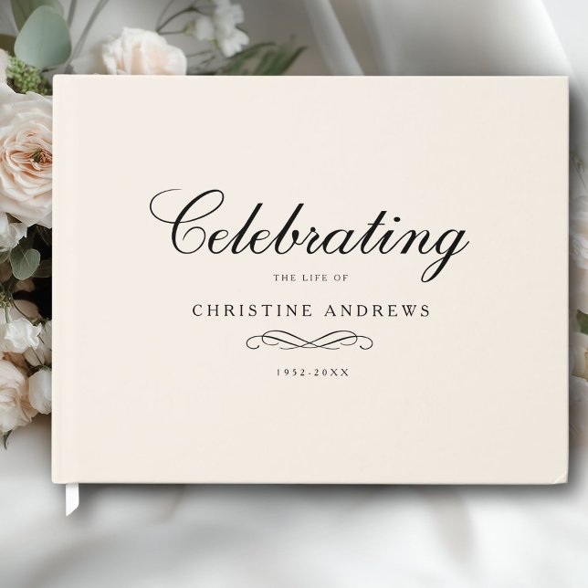Celebration of Life Memorial–Elegant Minimal Beige Gästebuch (Celebration of Life Memorial–Elegant Minimal Beige Guest Book)