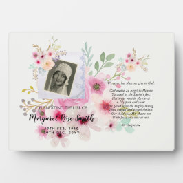 Celebration of Life Memorial Gift ADD FOTO VERSE Fotoplatte