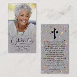 Celebration of Life Photo Bookmark Prayer Card Visitenkarte