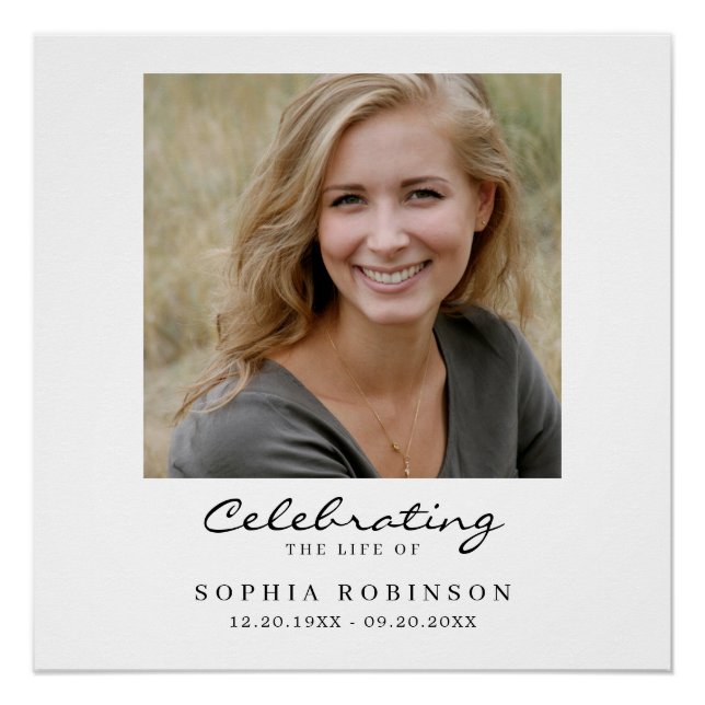 Celebration of Life Photo Funeral Memorial Welcome Poster (Vorderseite)