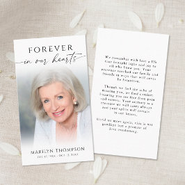 Celebration of Life Photo Funeral Prayer Card Visitenkarte