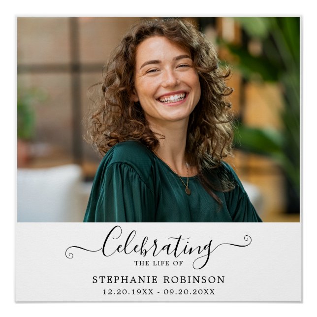 Celebration of Life Photo Funeral Welcome  Poster (Vorderseite)