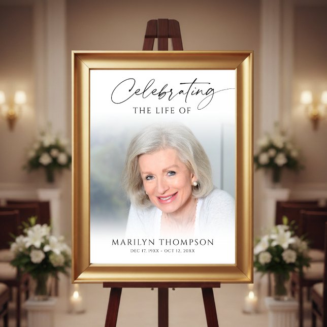 Celebration of Life Photo Funeral Welcome Sign Poster (Von Creator hochgeladen)