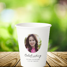 Celebration of Life Photo Memorial Keepsake Pappbecher