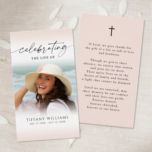 Celebration of Life Photo Memorial Prayer Card (Von Creator hochgeladen)