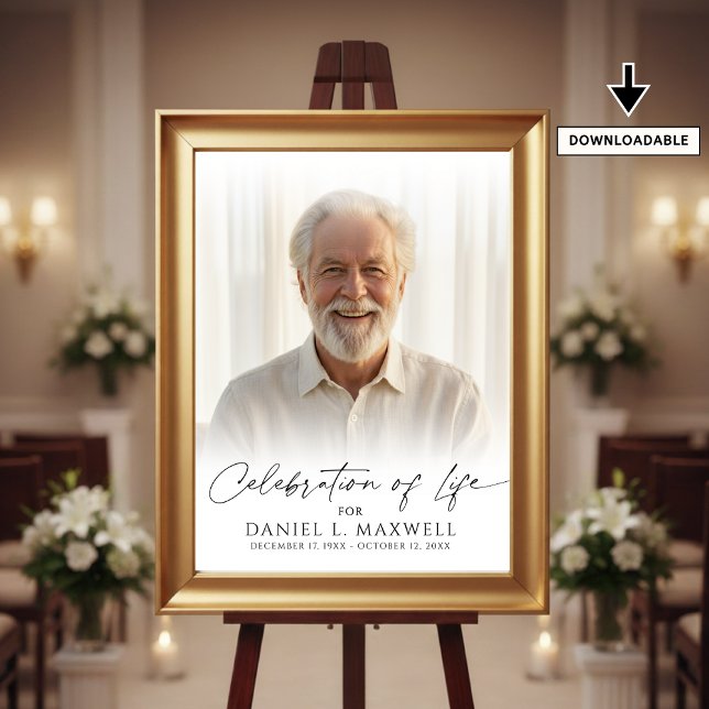 Celebration of Life Photo Script Welcome Sign Poster (Von Creator hochgeladen)