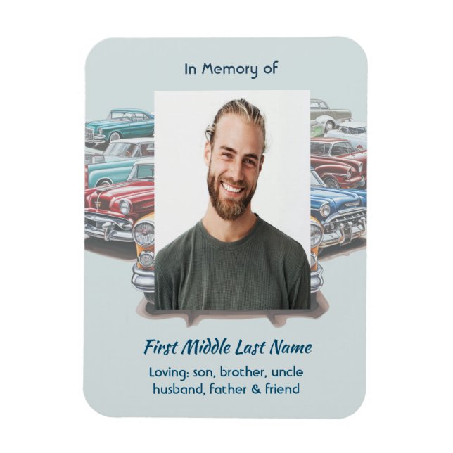 Celebration of Life Service Classic Vintage Car  Magnet (Vertikal)