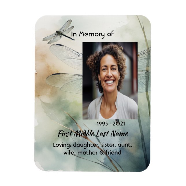 Celebration of Life Service Custom Dragonfly Magnet (Vertikal)