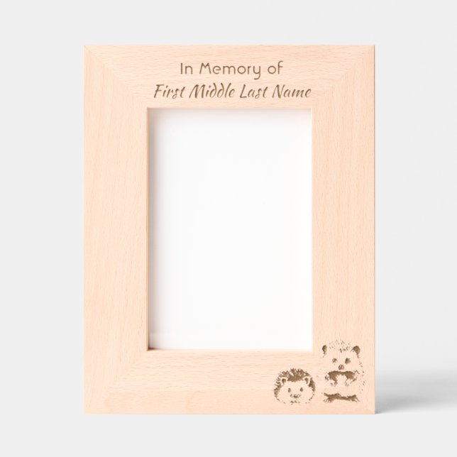 Celebration of Life Service Hedgehog Children Geätzte Rahmen (Vorderseite)