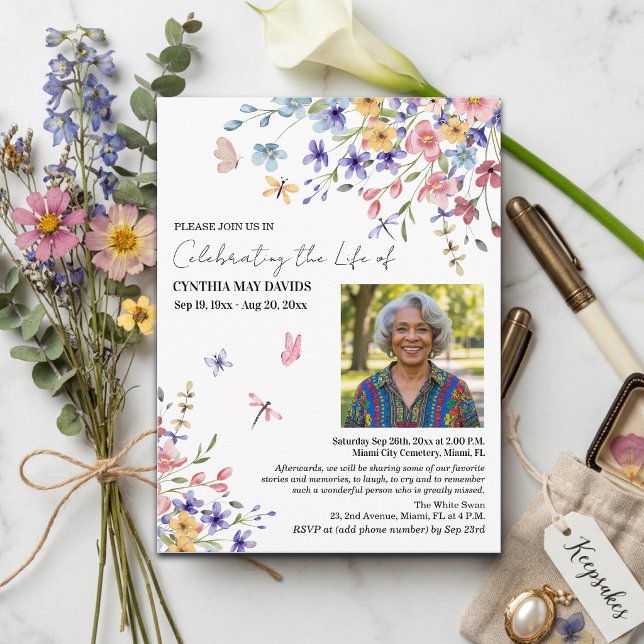 Celebration Of Life Wildflowers Photo Postkarte (Von Creator hochgeladen)