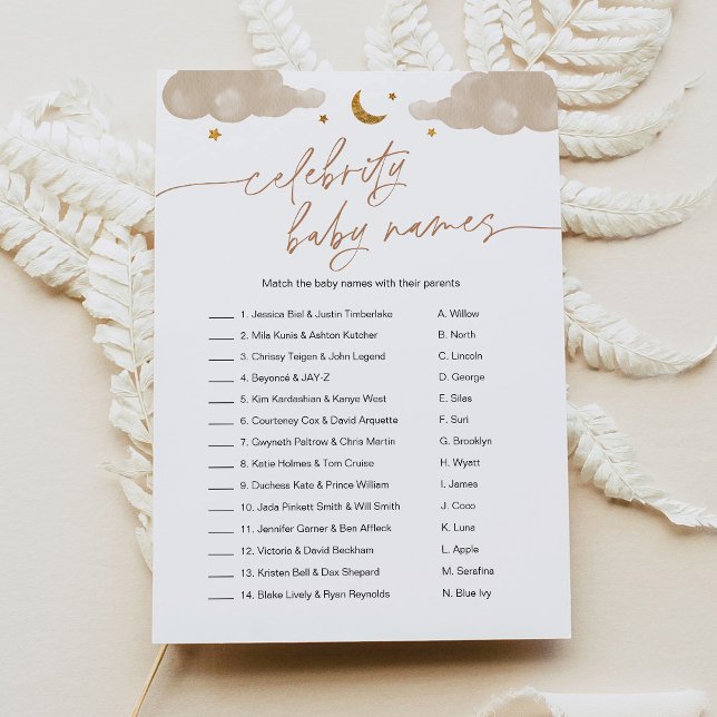 Celebrity Baby Name Twinkle Star Baby Showspiel Einladung (Von Creator hochgeladen)