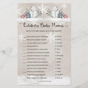 Celebrity Baby Names Snowman Baby Shower