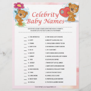 Celebrity Baby Names [Teddy Bears] Briefbogen
