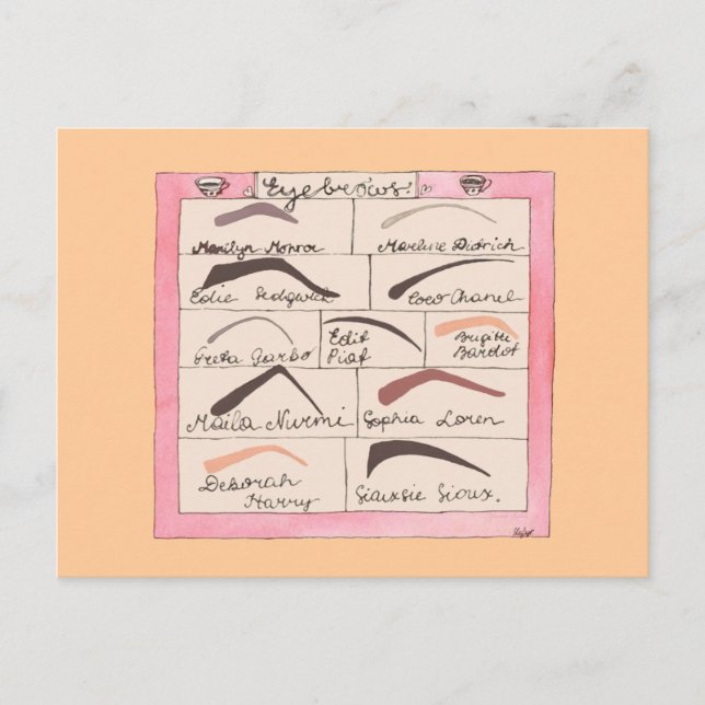 Celebrity Eyebrows ~ Postcard / Einladungen (Vorderseite)