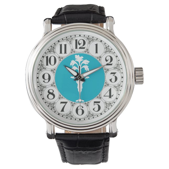 'Celery Charles' Logo Watch Leather Strap Armbanduhr (Vorderseite)