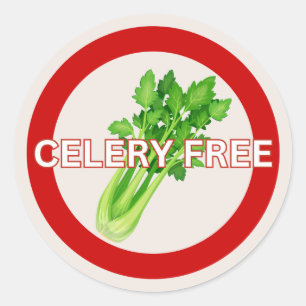 Celery Free Food Allergy Alert Classic Runder Aufkleber