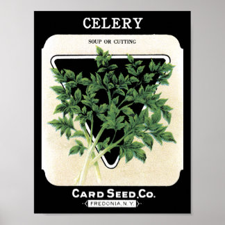 Celery Green Card Seed Co. Fredonia, NY Vintag Poster
