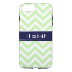 Celery Green LG Zickzack Navy Blue Name Monogram Case-Mate iPhone Hülle