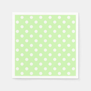 Celery Green und White Polka Dot Pattern Serviette